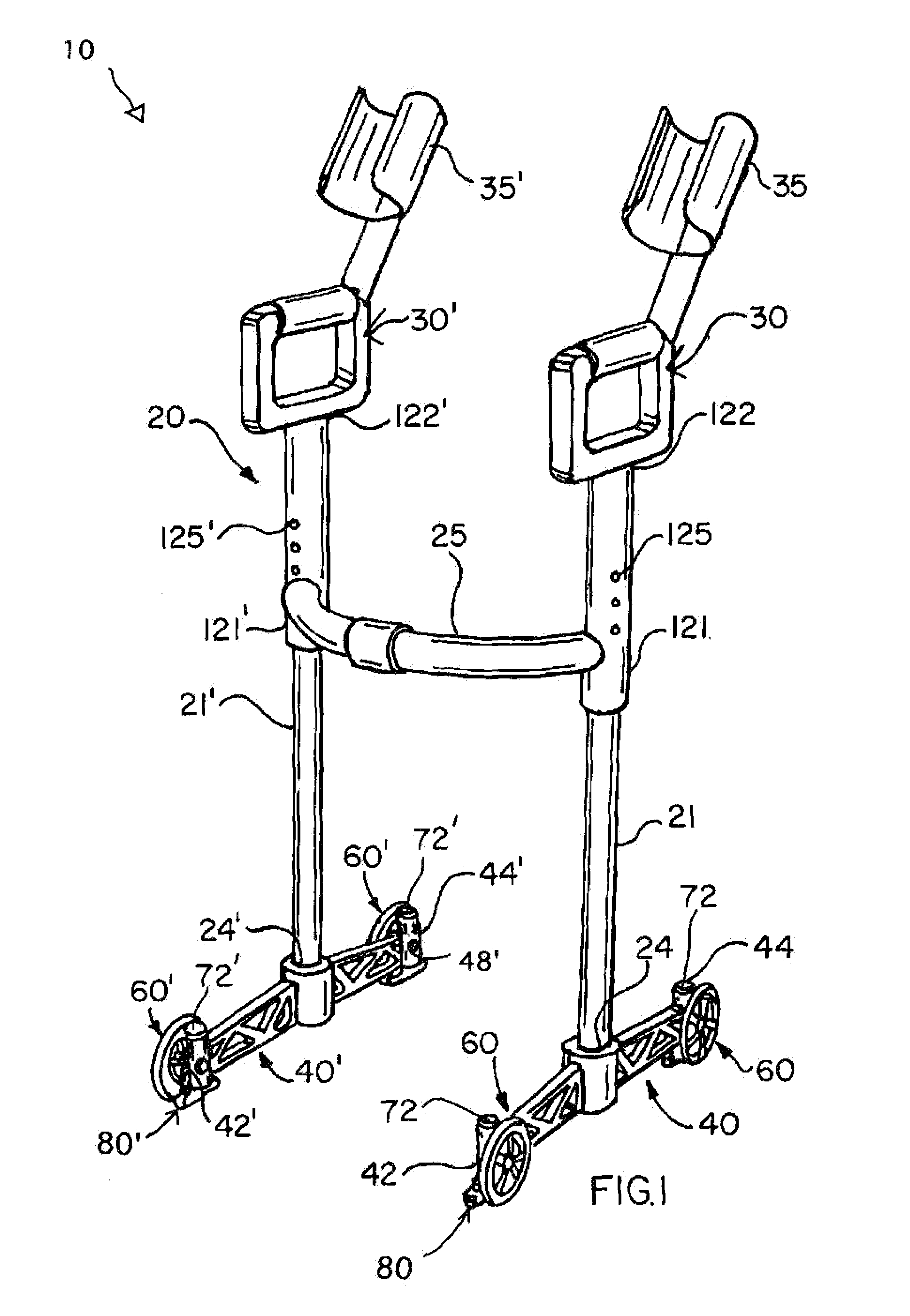 Walker with retractable wheels