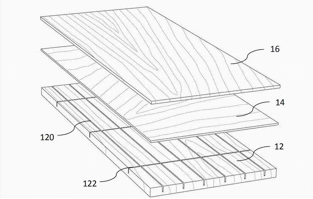 Composite board of solid wood or bark-peeled single baseboard with grooves