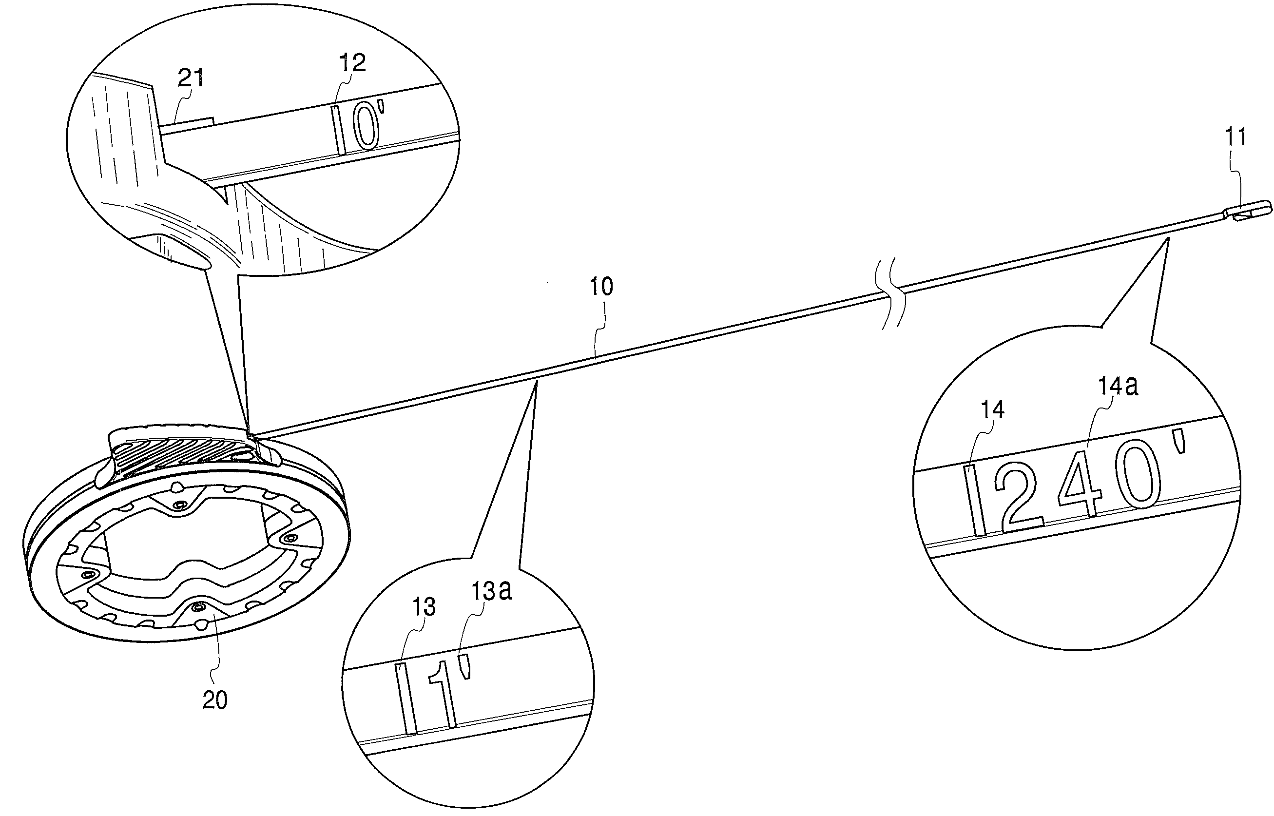 Reverse marked fish tape