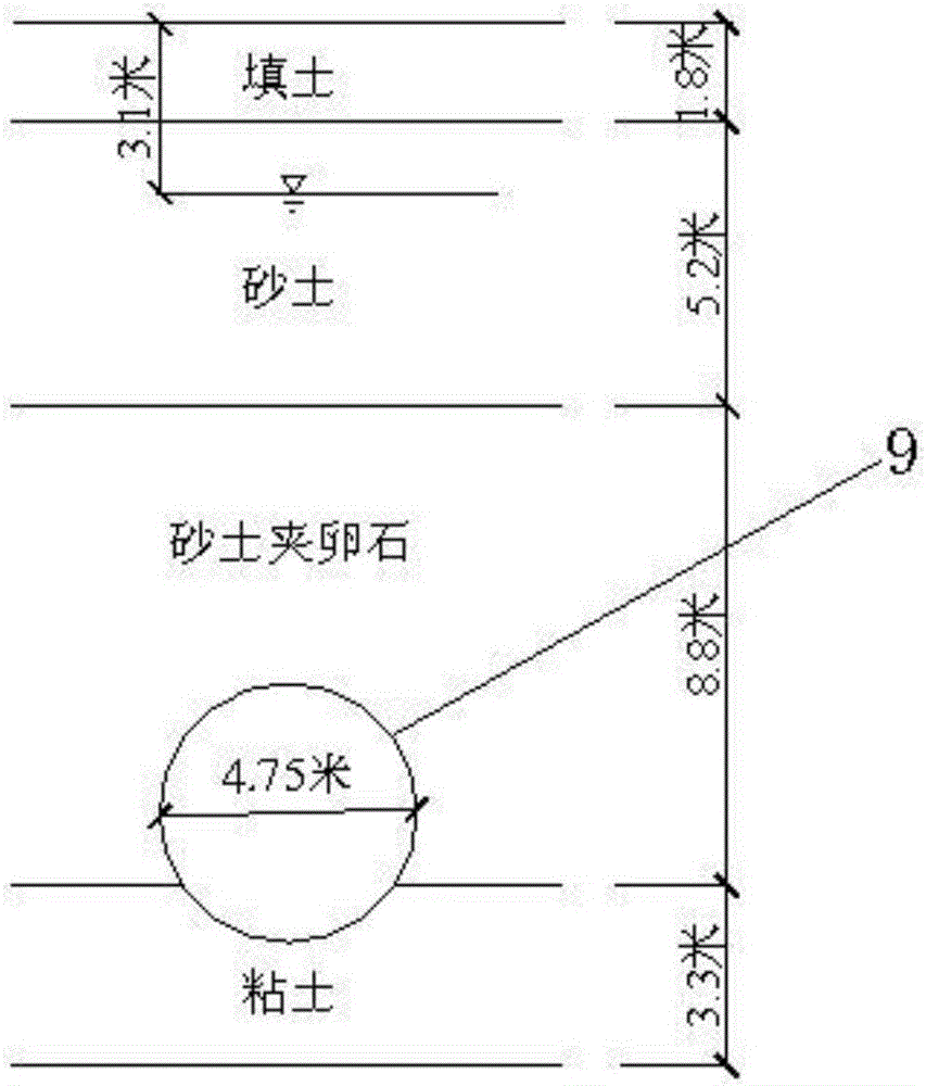 Liquefaction discriminating device and method of pipe piece surrounding saturated sand caused by shield construction