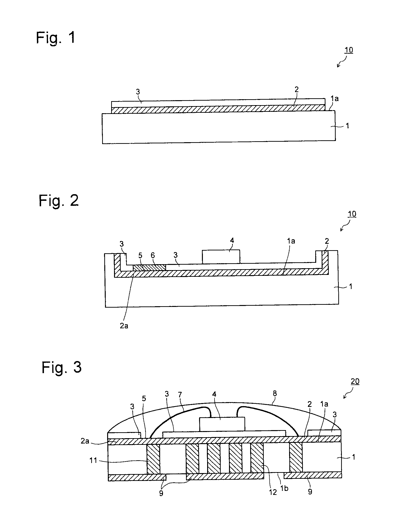 Substrate for mounting light-emitting element and light-emitting device