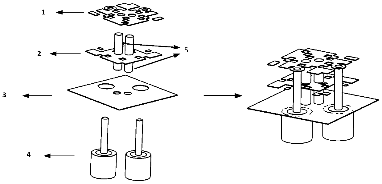 Broadband wide-beam dual-port millimeter wave digital coding antenna with bottom feeding