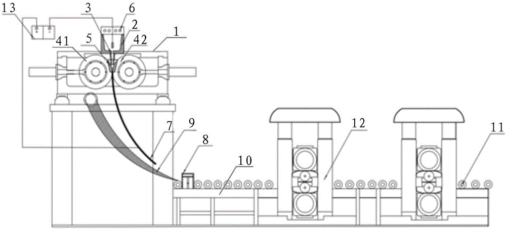 Vertical semi-solid state cast rolling device and method