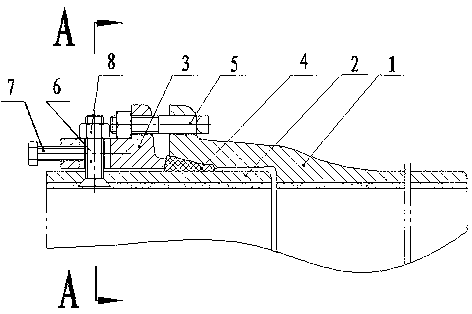 Sealing pressing flange anchoring structure of nodular cast iron pipe