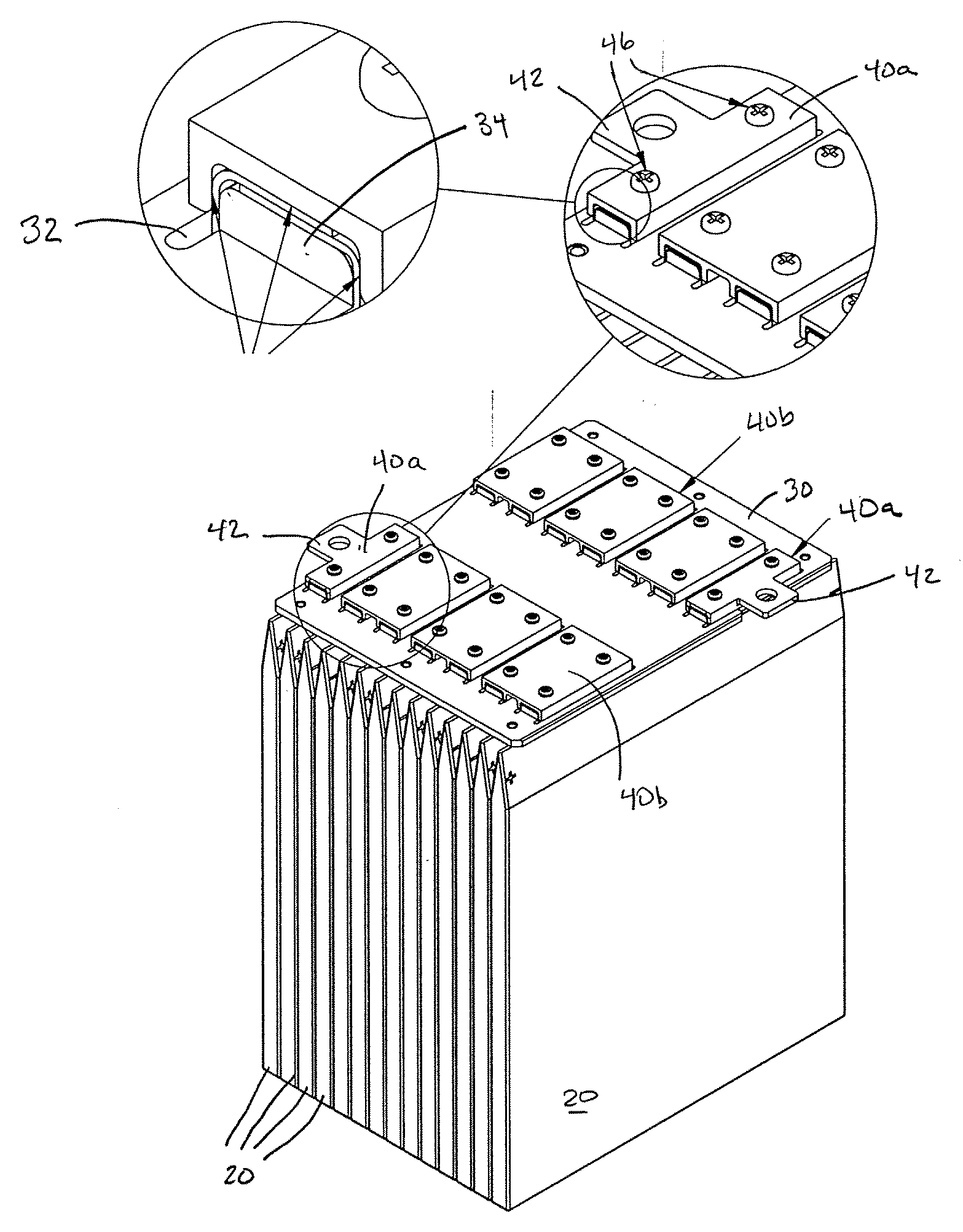 Battery busing scheme