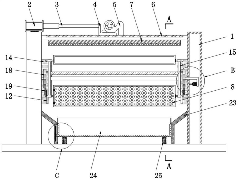 Centrifugal vegetable drying device with uniform dehydration function