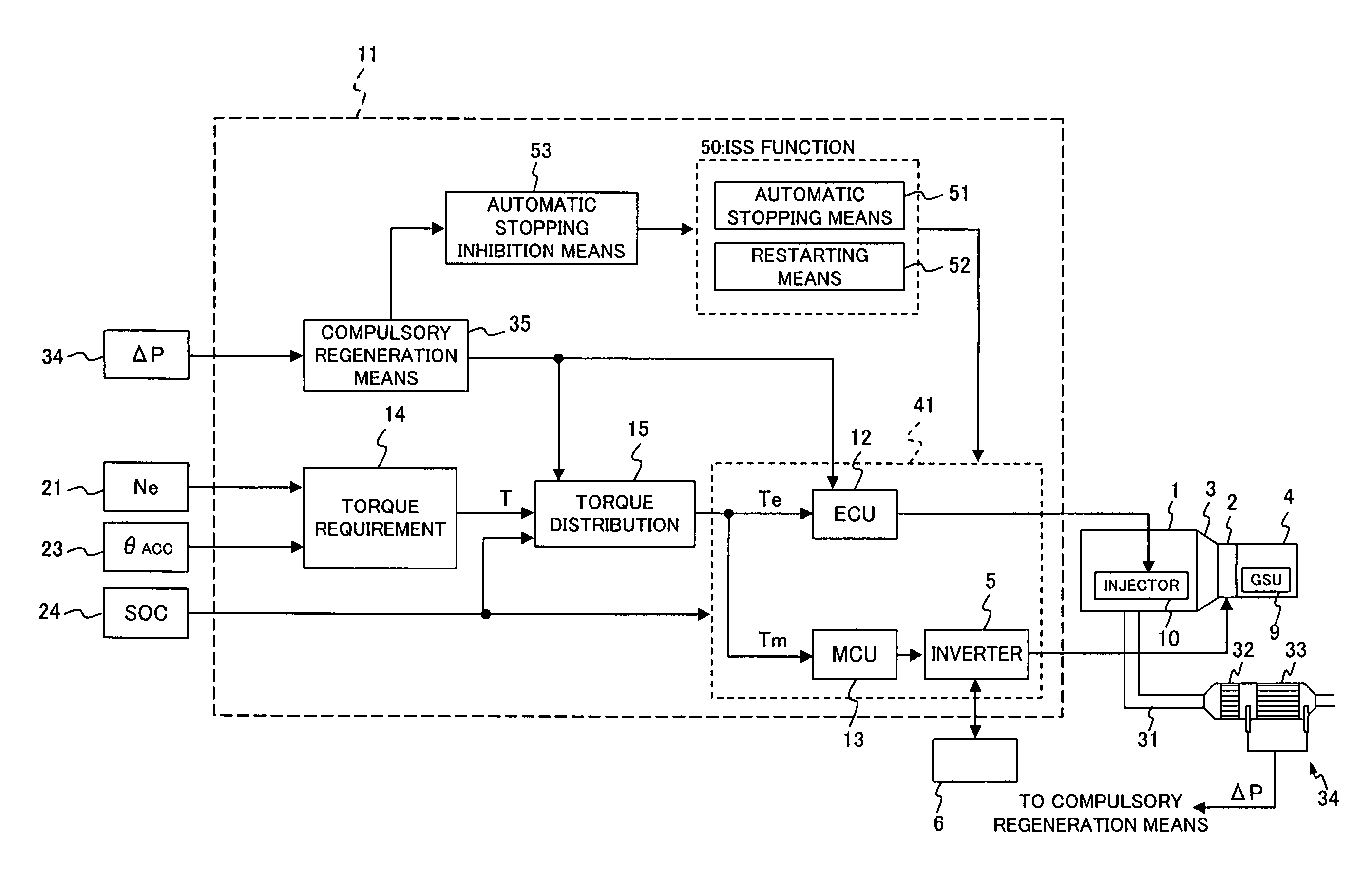 Motor control apparatus for a hybrid vehicle