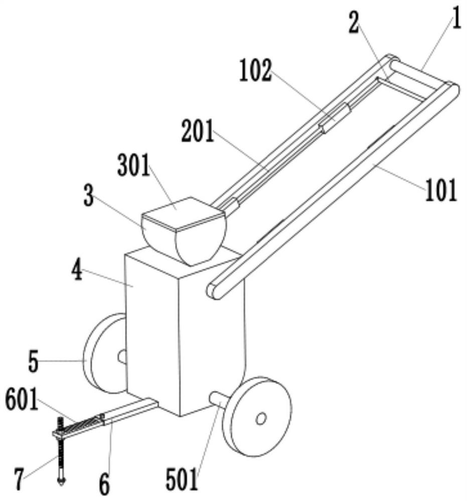 A mung bean seeding device