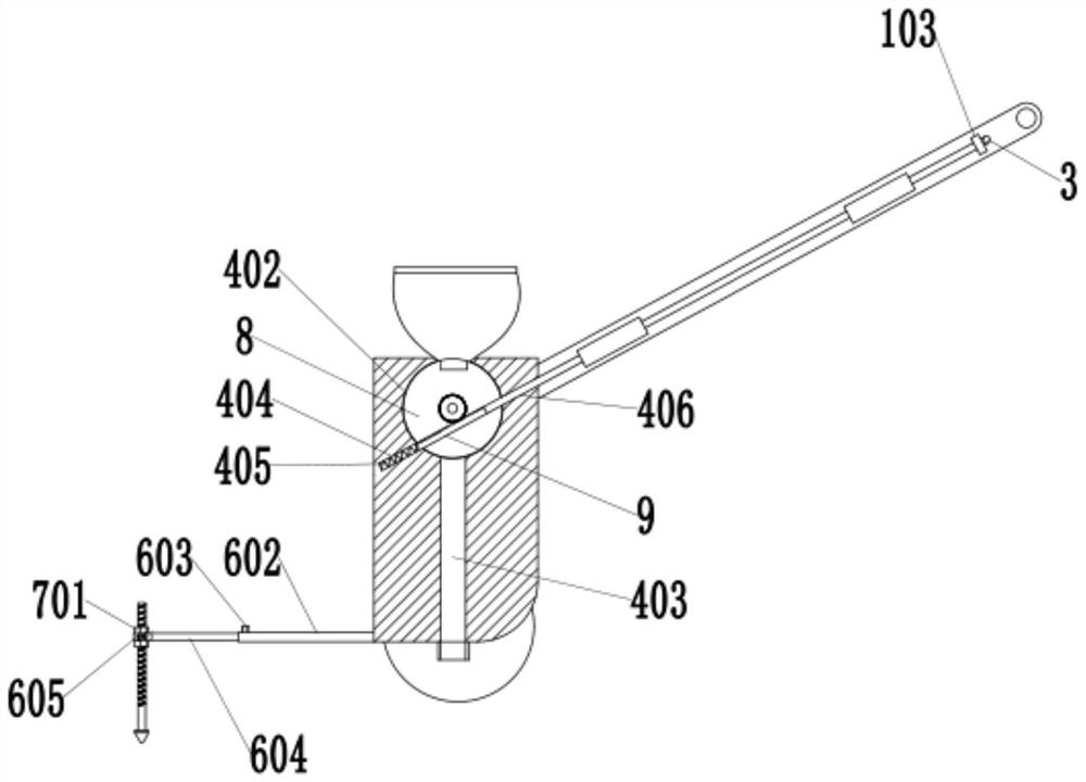 A mung bean seeding device