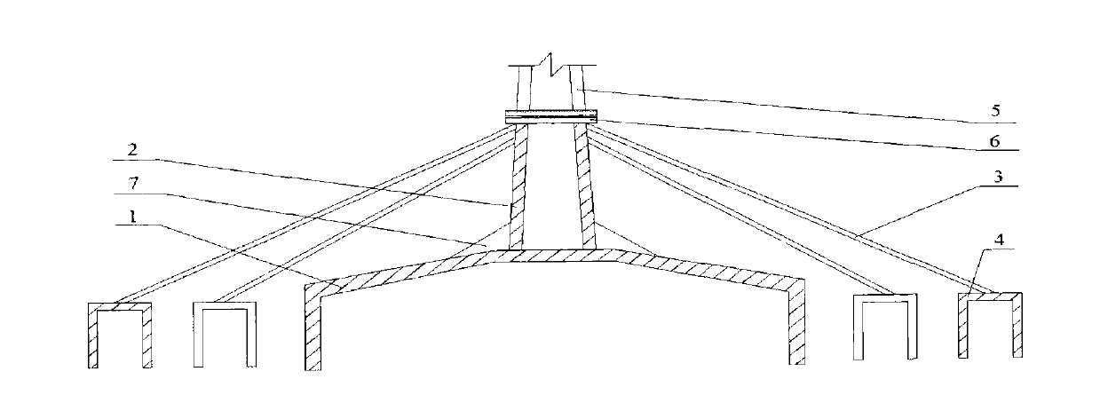 At-sea wind generation unit foundation formed by barrel type foundation and mooring rope anchor