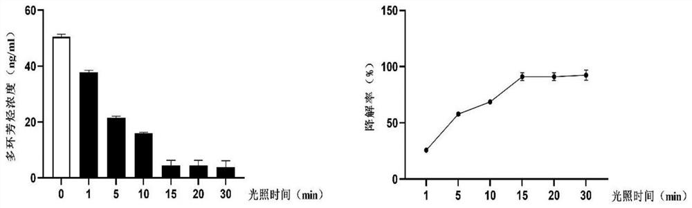 Photodynamic degradation method of polycyclic aromatic hydrocarbon wastewater