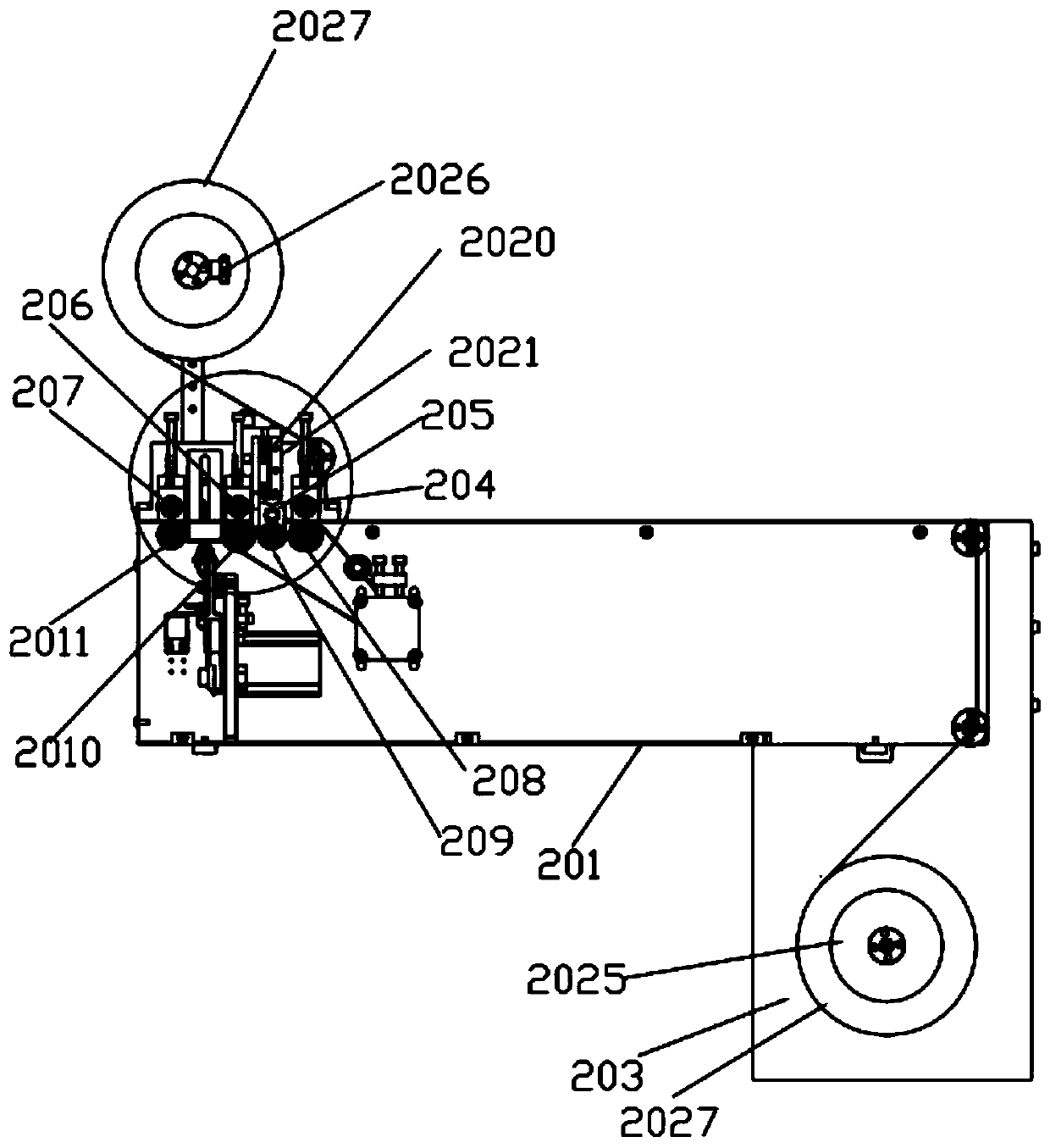 Automatic film-covering and film-cutting machine for glass