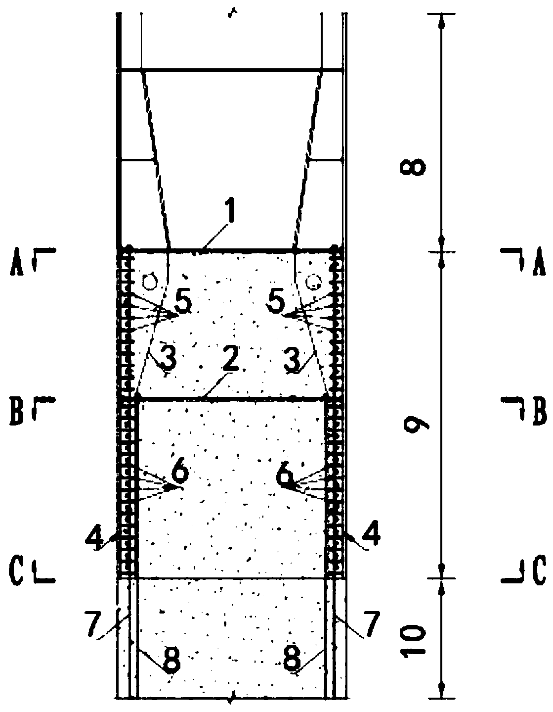 Equal-section steel concrete combined double-layer bearing plate force-transmitting anchoring structure