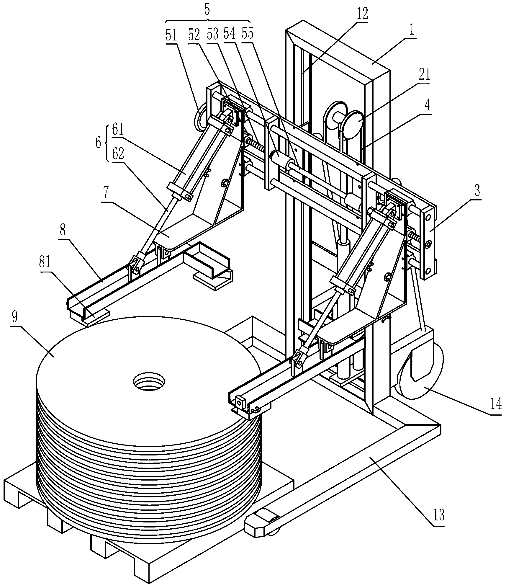 Optical cable metal belt moving vehicle