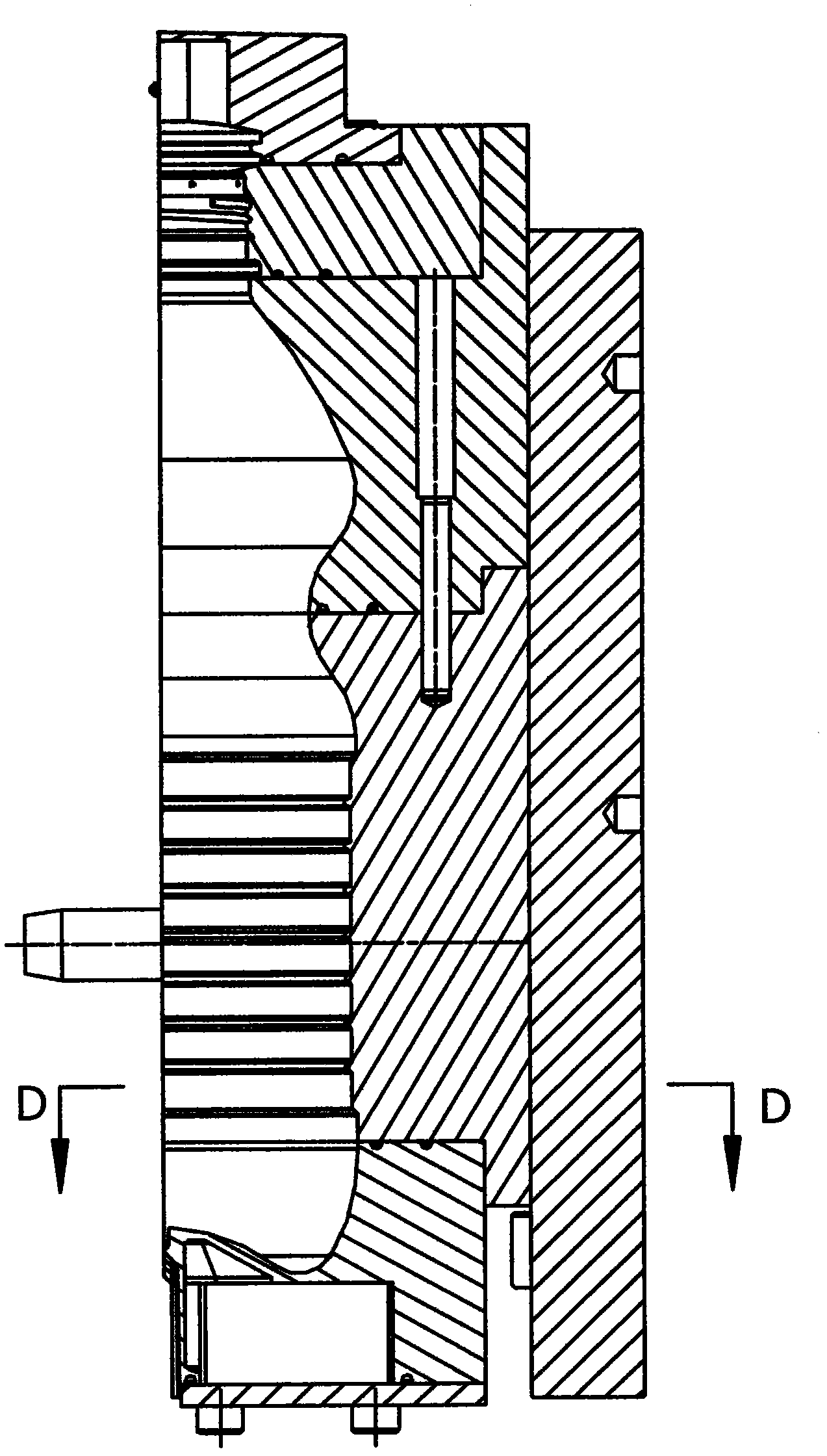 Mould structure of horizontal rotary bottle blowing machine