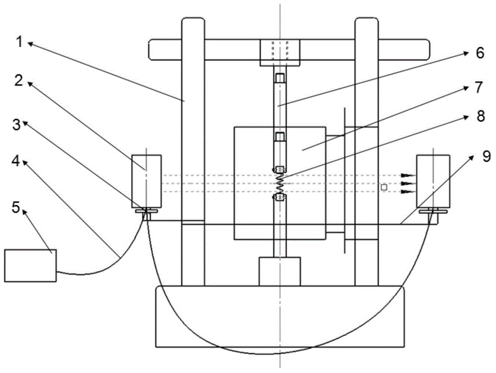 Test device for testing creep of metal materials under low stress