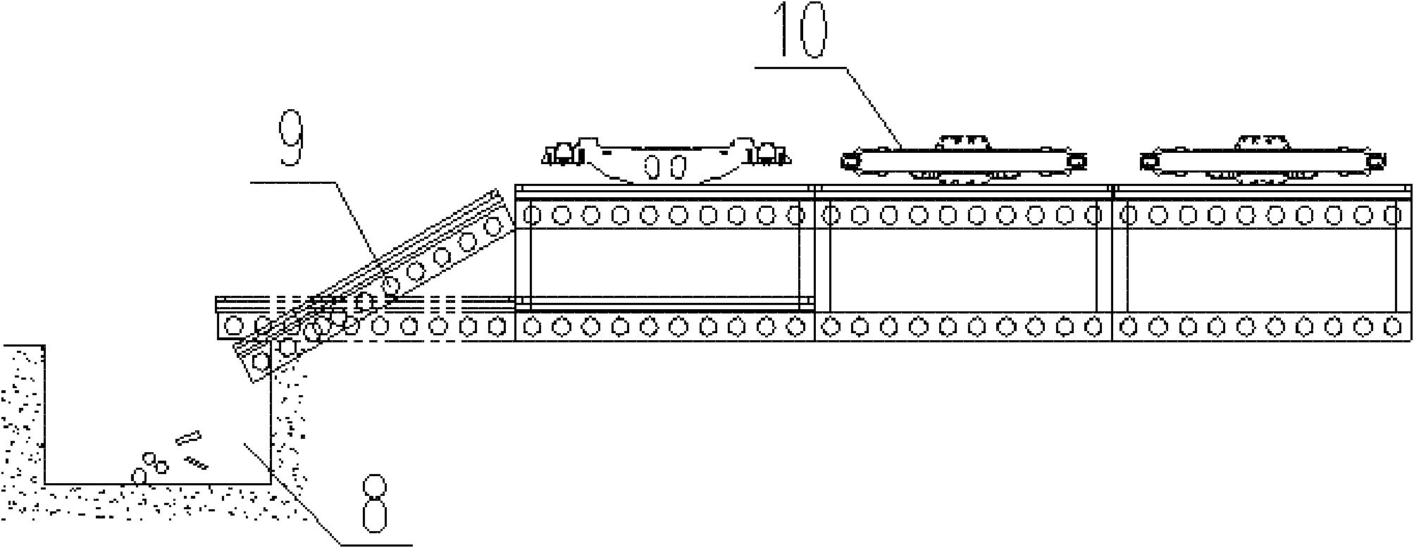 Casting continuous cleaning flow line and method thereof