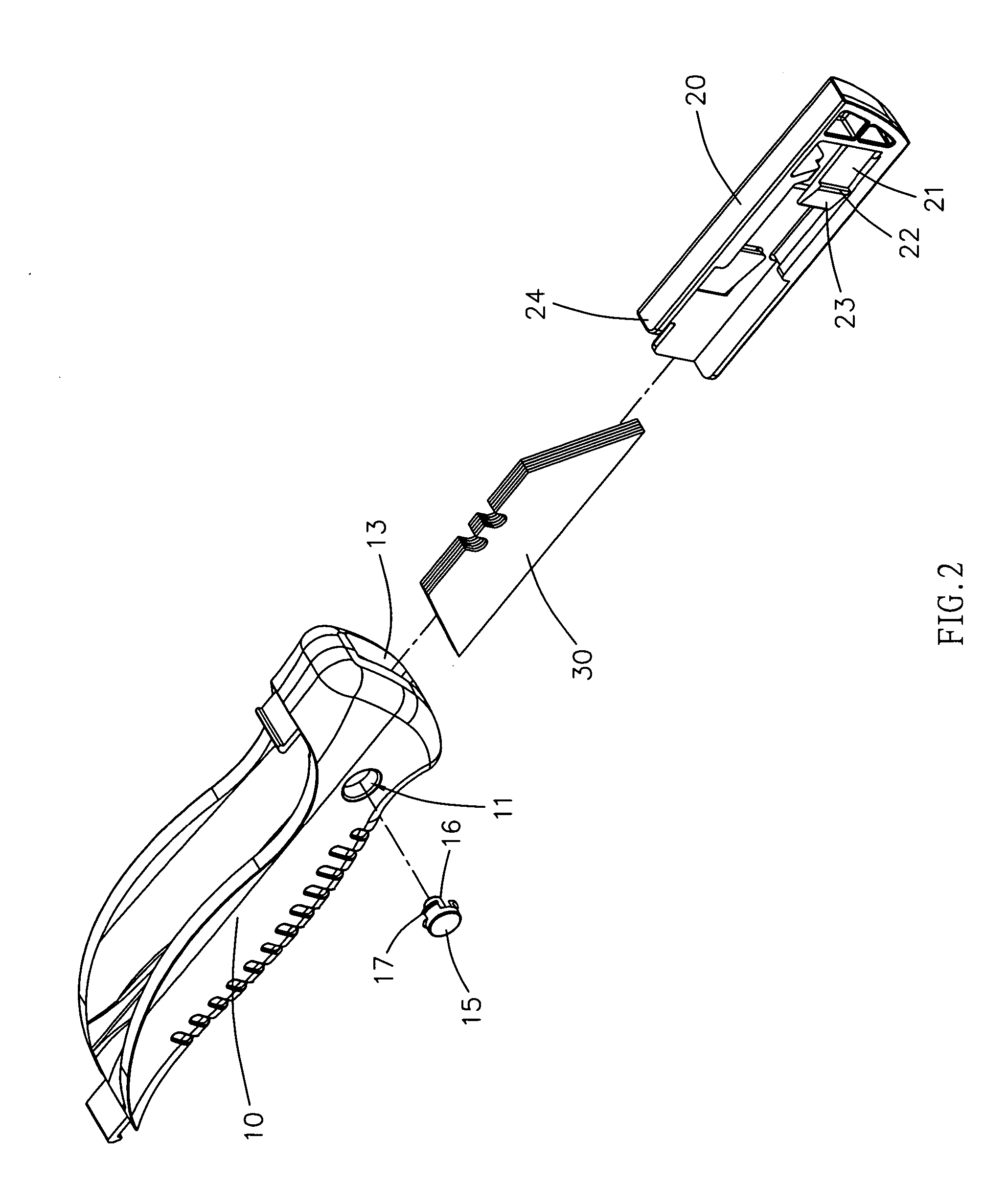 Knife assembly having quick release blade magazine