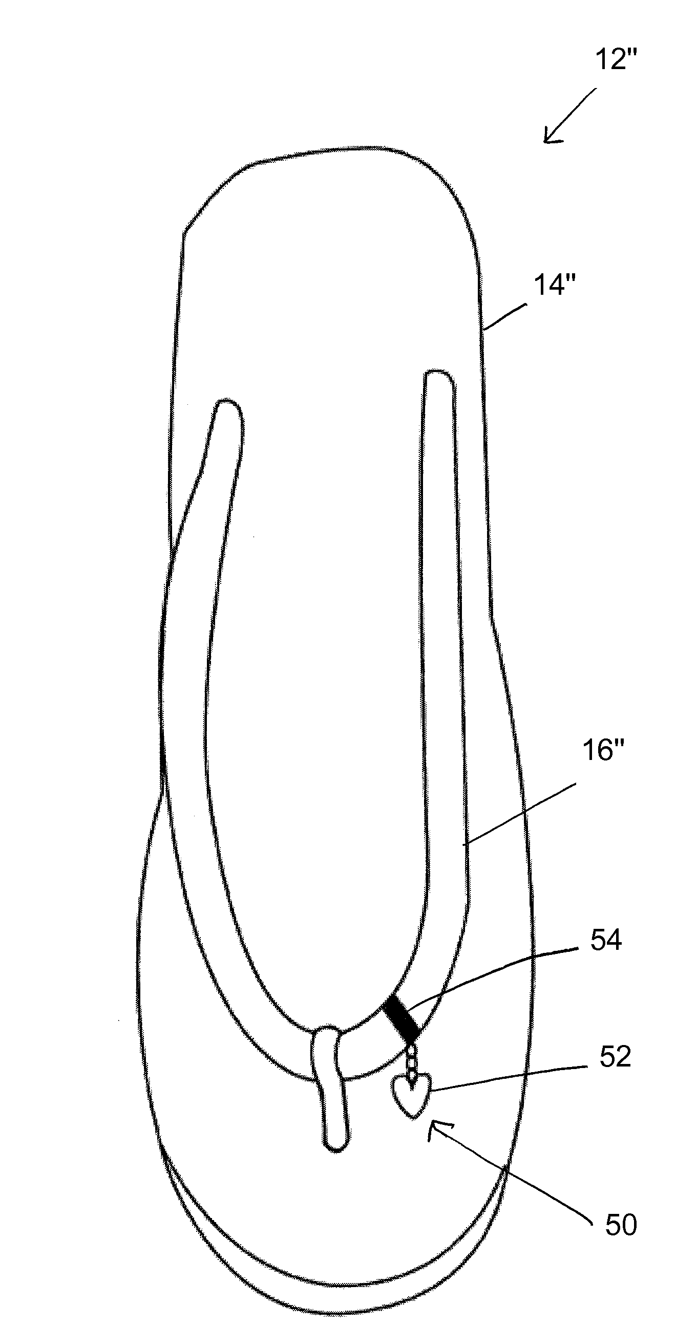 Sandal with Charms Suspended in Fluid and Attachable Charms