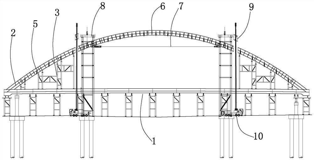 Lifting closure construction method for arch ribs of arch bridge