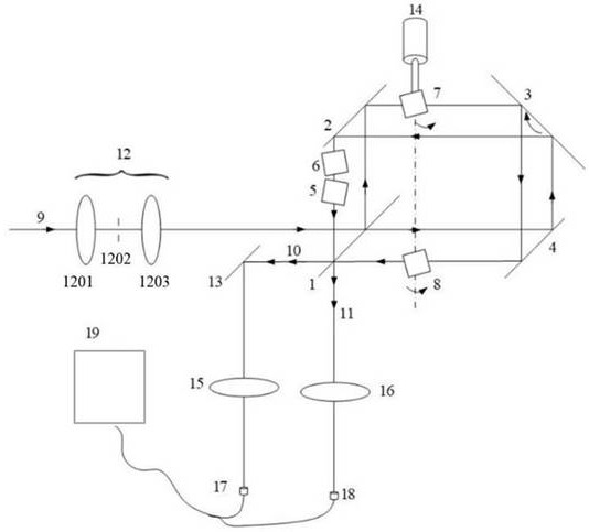 Quadrilateral common-path time modulation interference spectrum imaging device and method