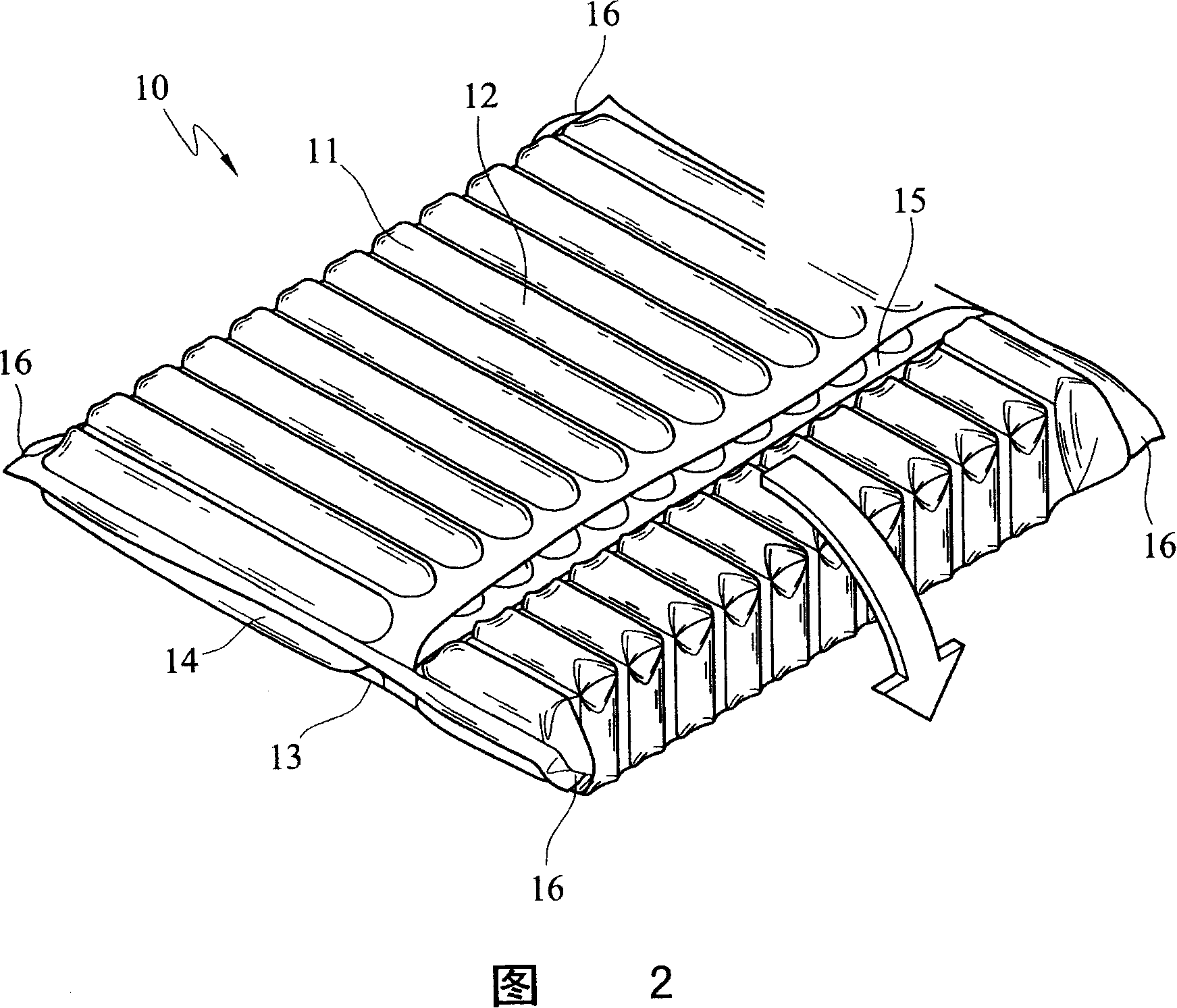 Air buffer sheet side wall turning device