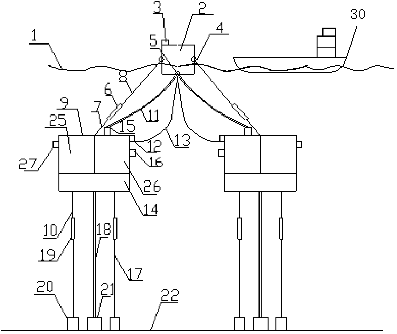 Ultra-deep water-float-type ocean oil and gas development system