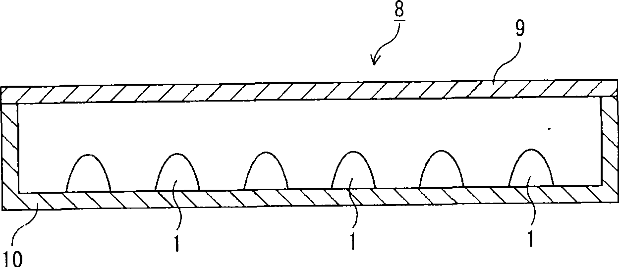 Light-emitting device, white light-emitting device, illuminator, and image display