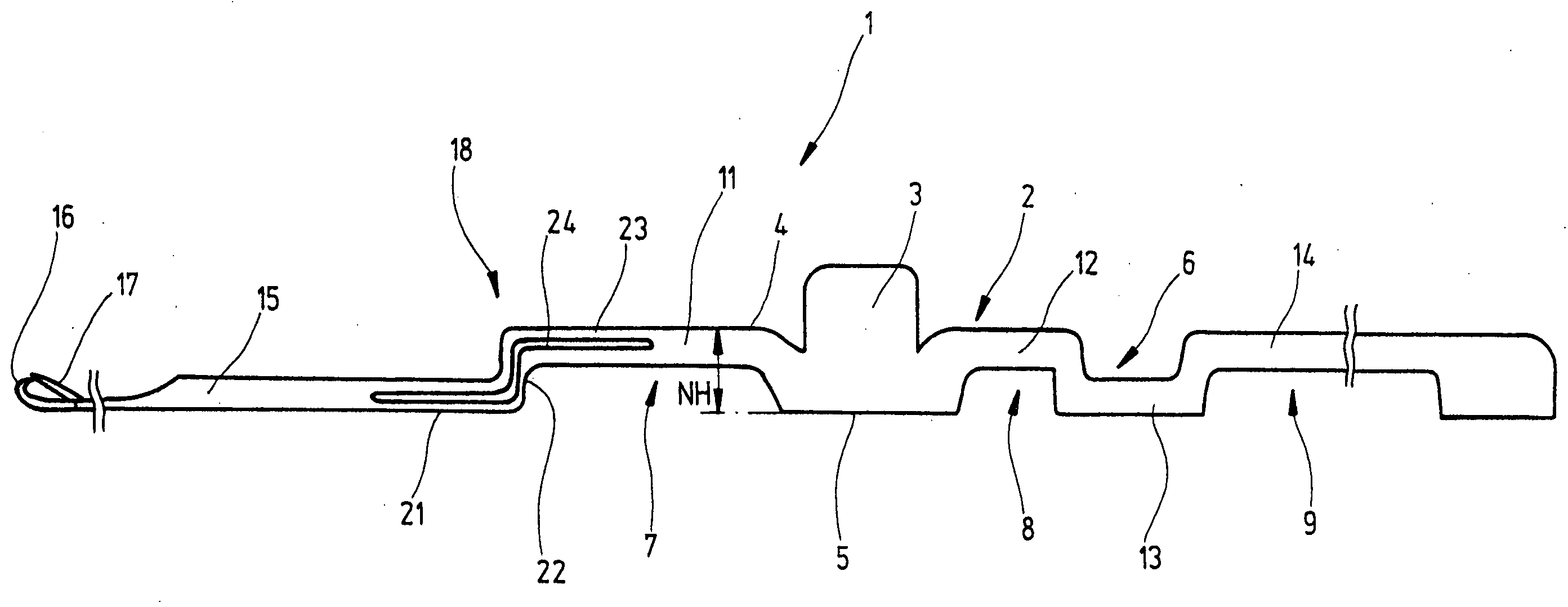 Knitting machine needle