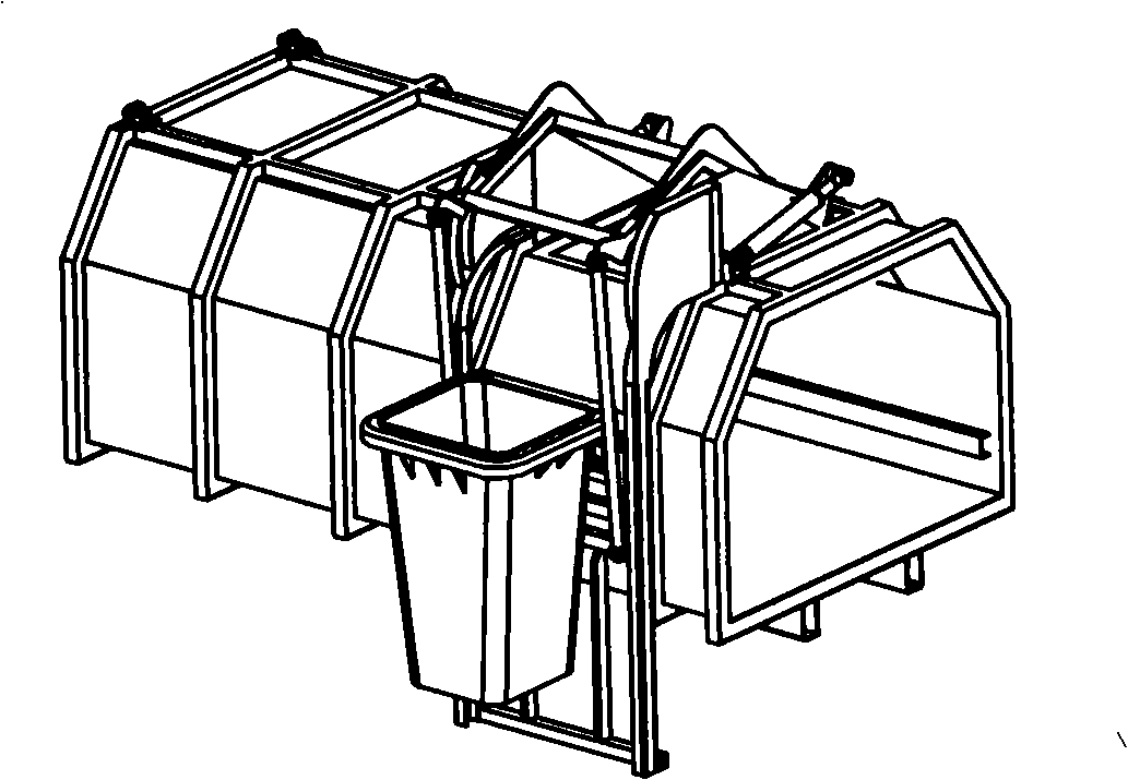 Turn-down device for refuse wagon