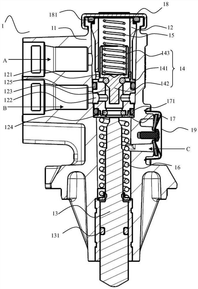 Normally-closed gas circuit control valve