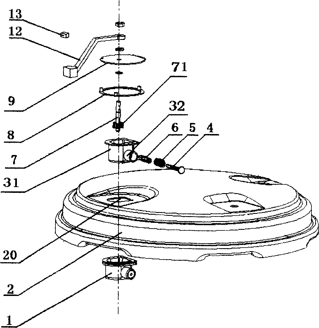 Electric pressure cooker pressure converting device