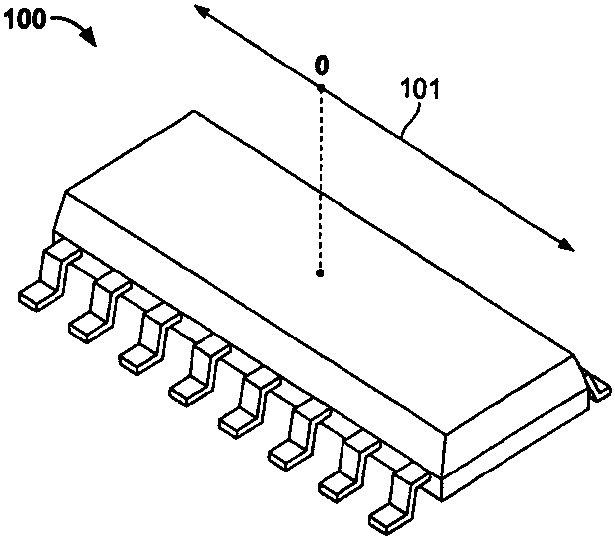 Displacement sensor for contactless measurement of position by means of several magnetic field sensors arranged in series