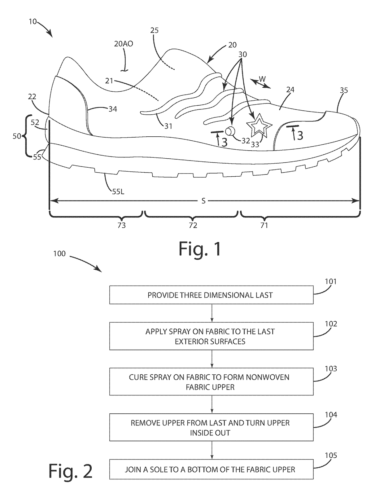 Method of manufacturing spray-on footwear