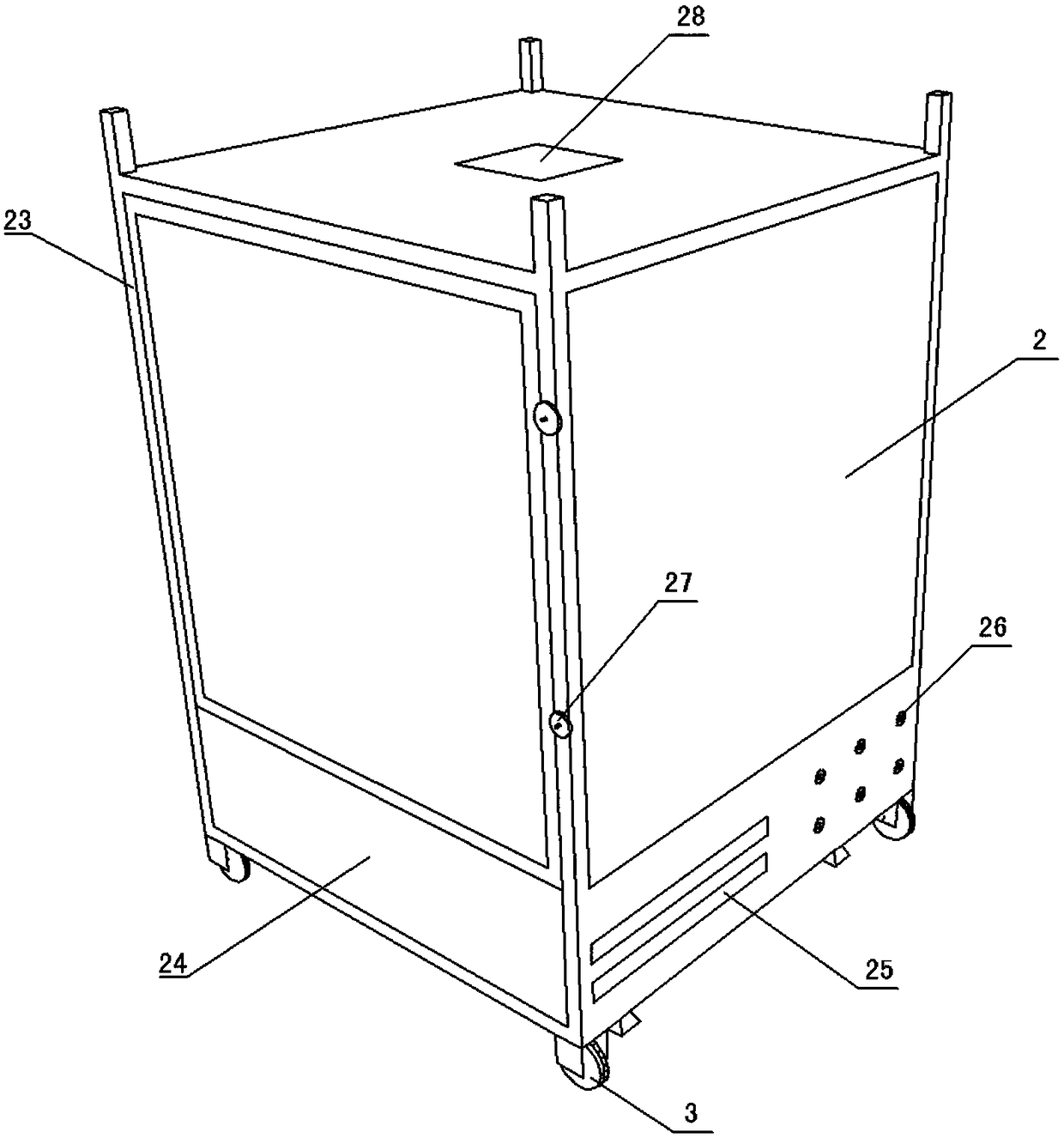 Top-opened experiment simulating device for fire within limited space