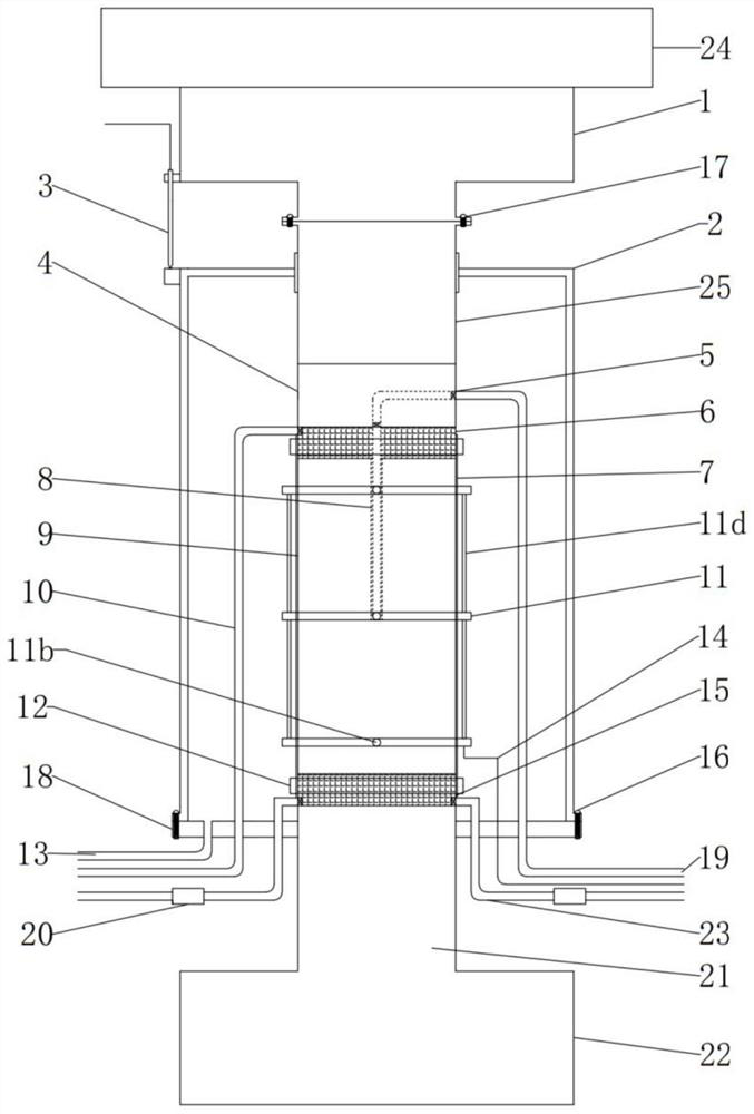 A device and method for testing the dynamic permeability of coal and rock in the process of fracturing physical simulation