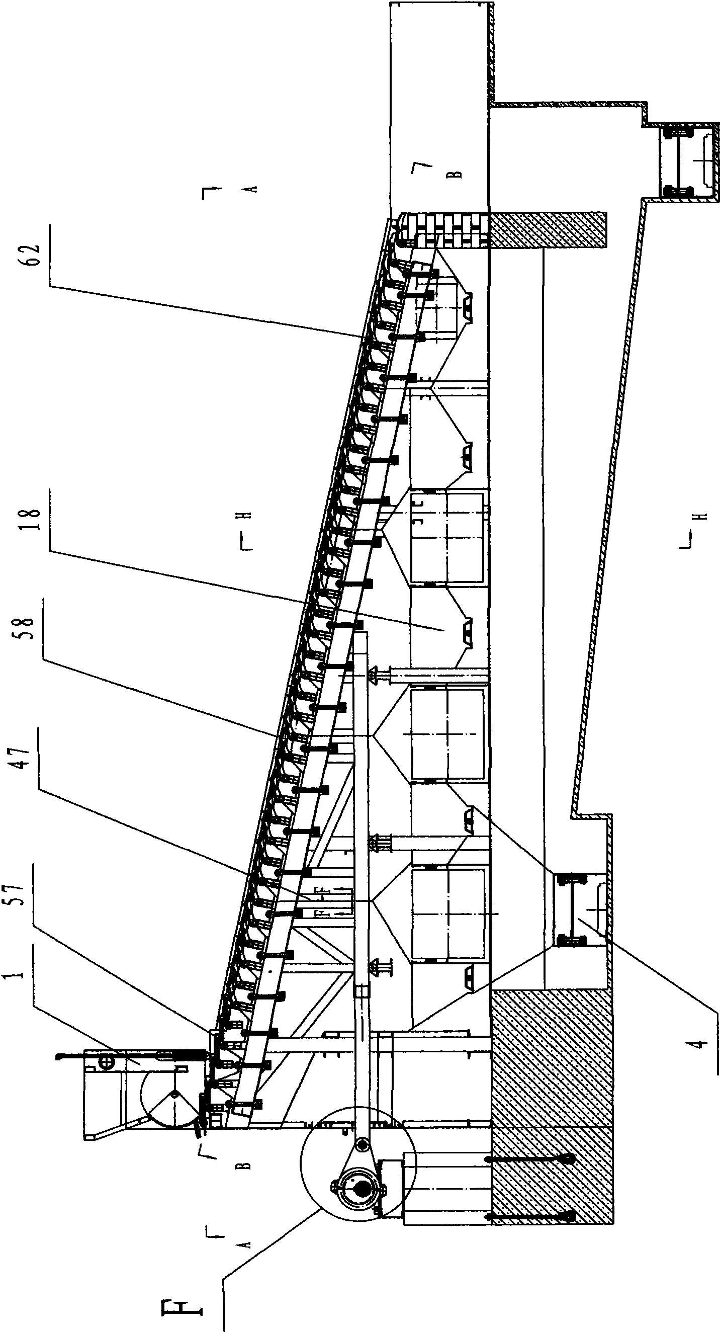 Isobaric air supplying and suspension active propelling unit for novel large reciprocating grate