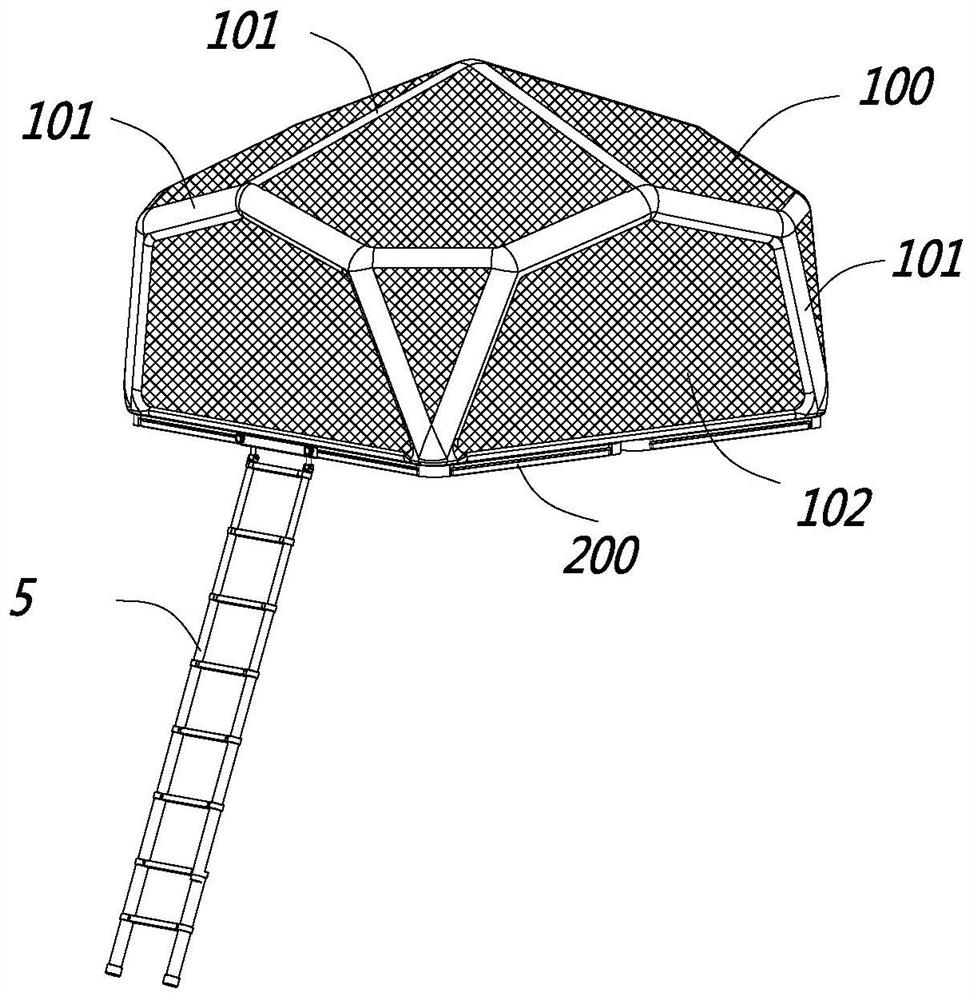 Automobile roof inflatable tent