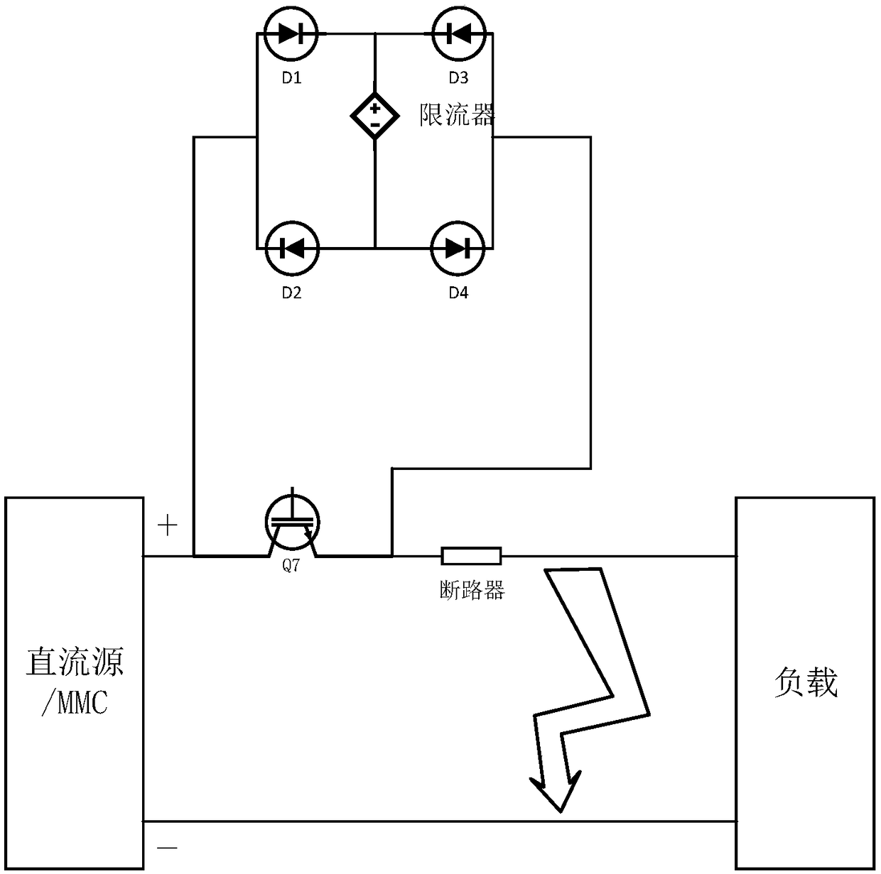 An active control type current limiting protector for current bi-directional low-voltage direct current distribution system and a working method thereof