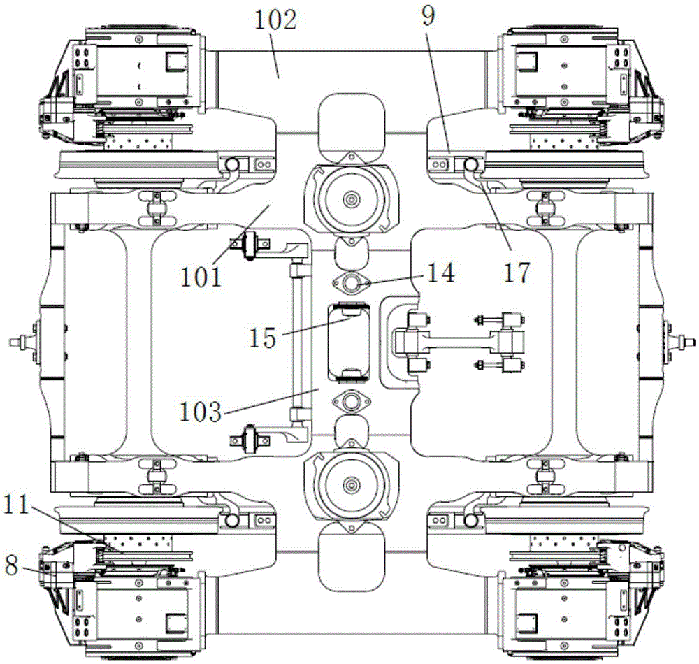 Railway vehicle frame and bogie