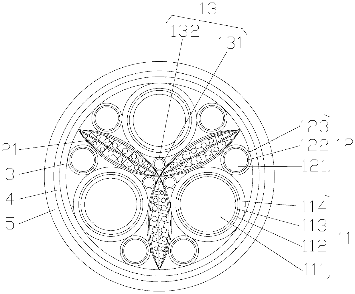 Extrusion-resistant and thermal-insulating type electrical power cable