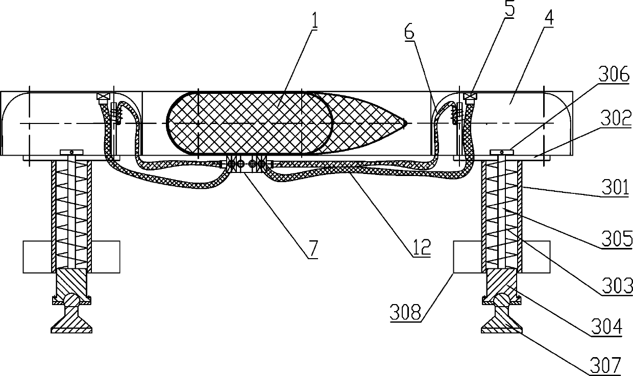 Bottom-sitting-type underwater platform adapting to uneven water bottoms and storing and expanding method of bottom-sitting-type underwater platform