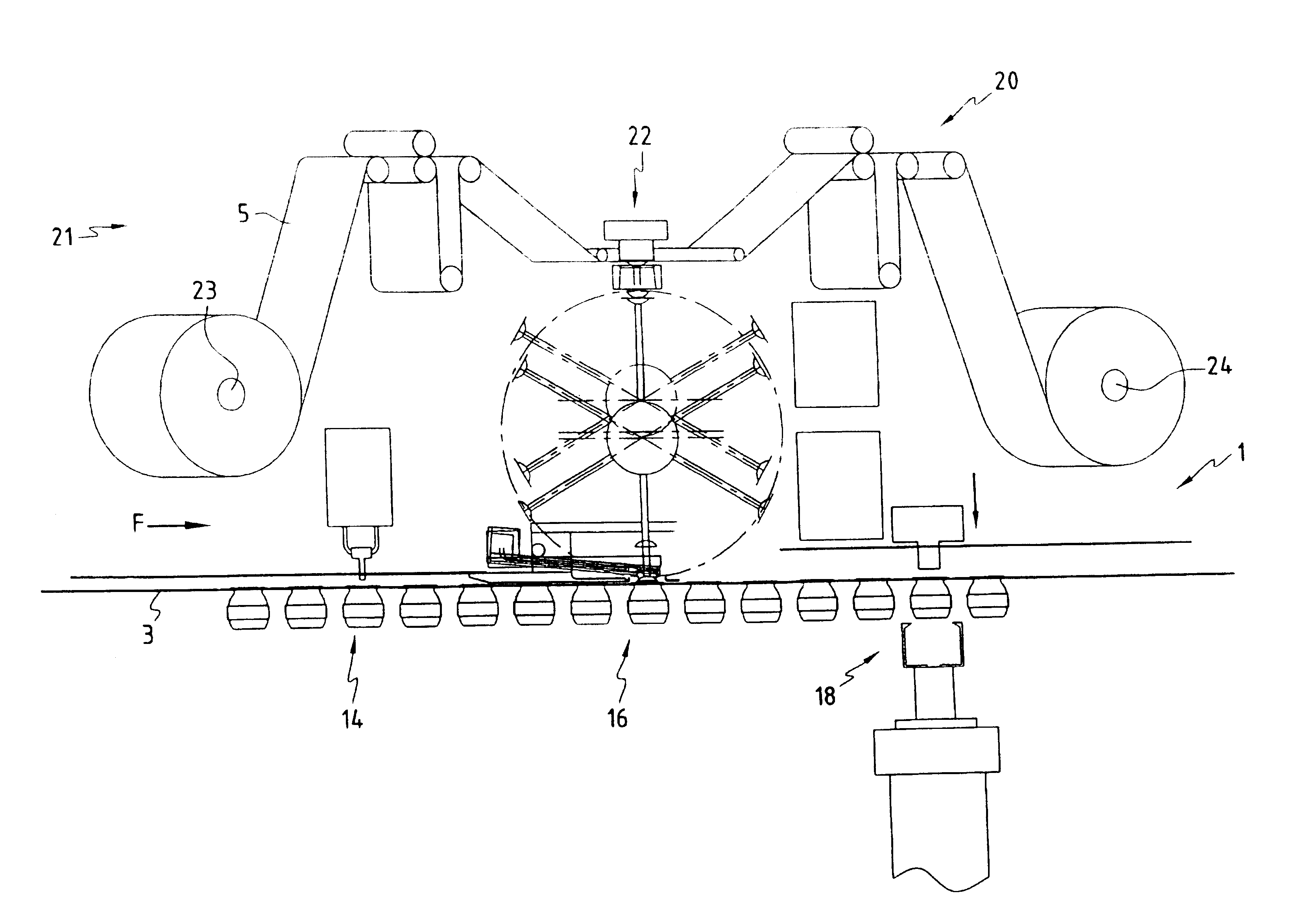 Apparatus for cutting a row of capsules from a capsule strip and for fixing them on a row of filled receptacles