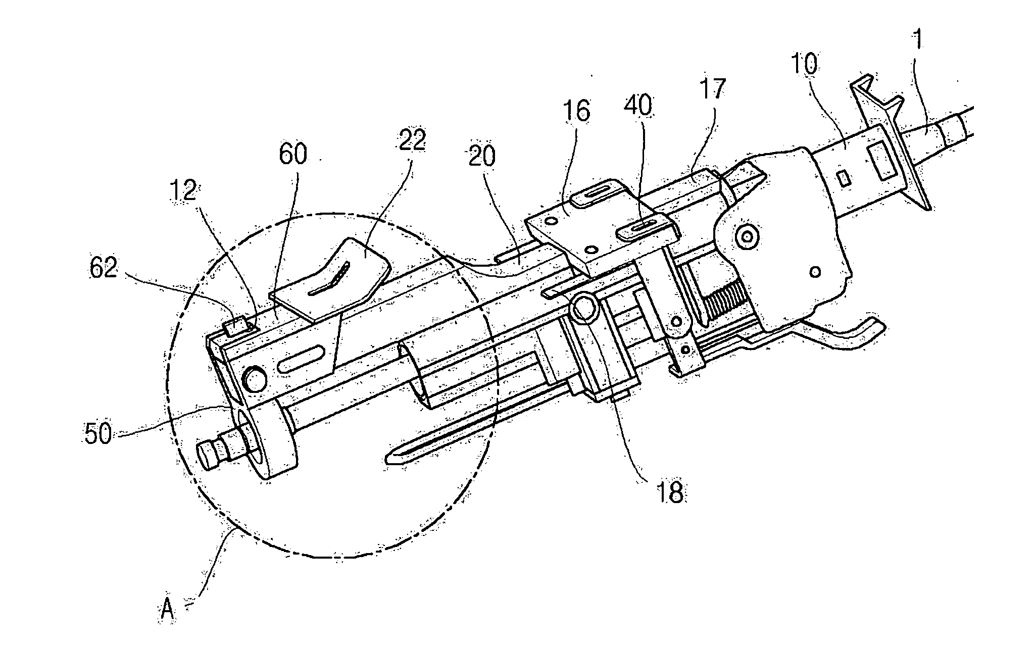 Impact absorbing device for steering column of vehicle