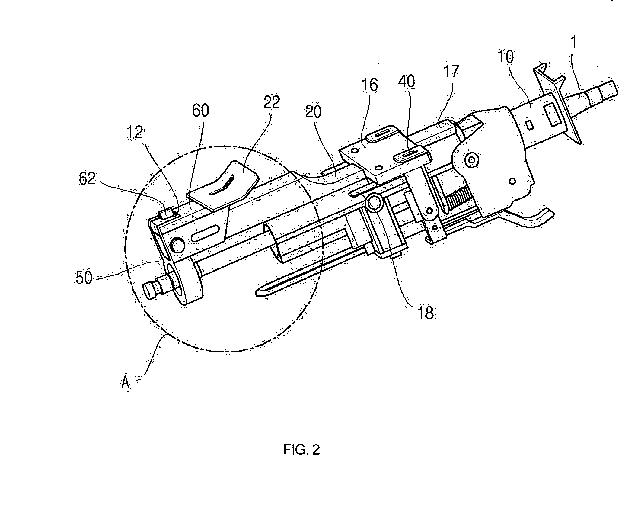 Impact absorbing device for steering column of vehicle