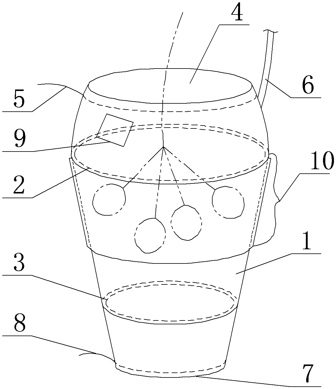 Lantern-shaped fruit bagging for cultivation and cultivation method of lantern-shaped fruit bagging