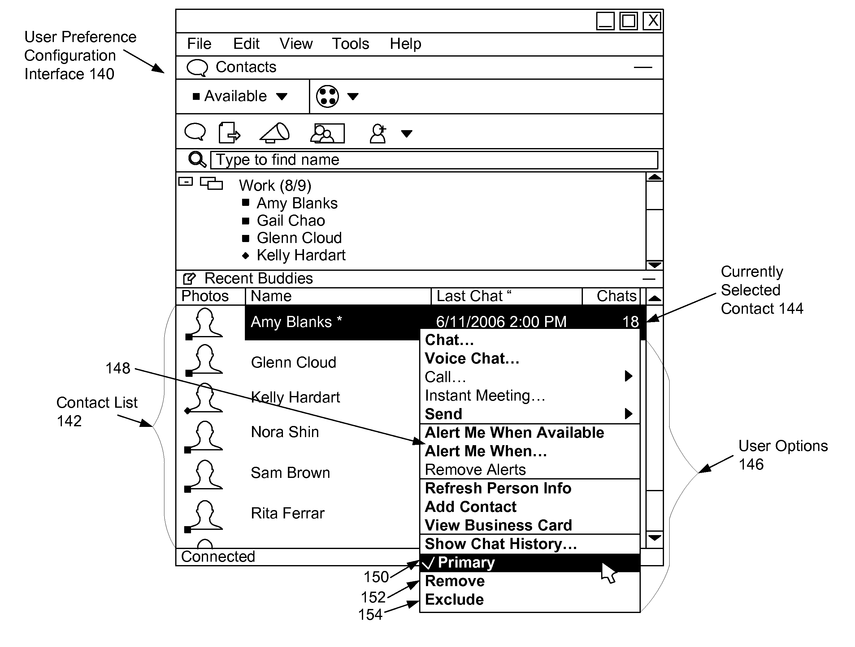 Providing auto-sorting of collaborative partners or components based on frequency of communication and/or access in a collaboration system user interface