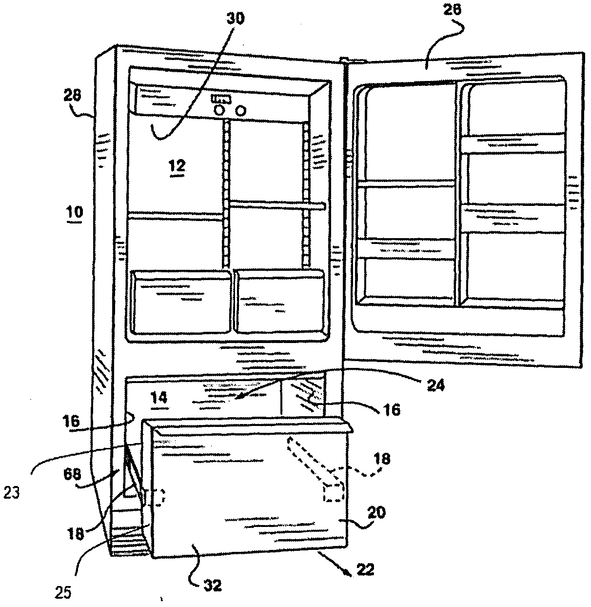 Adjusting mechanism and household appliance comprising same