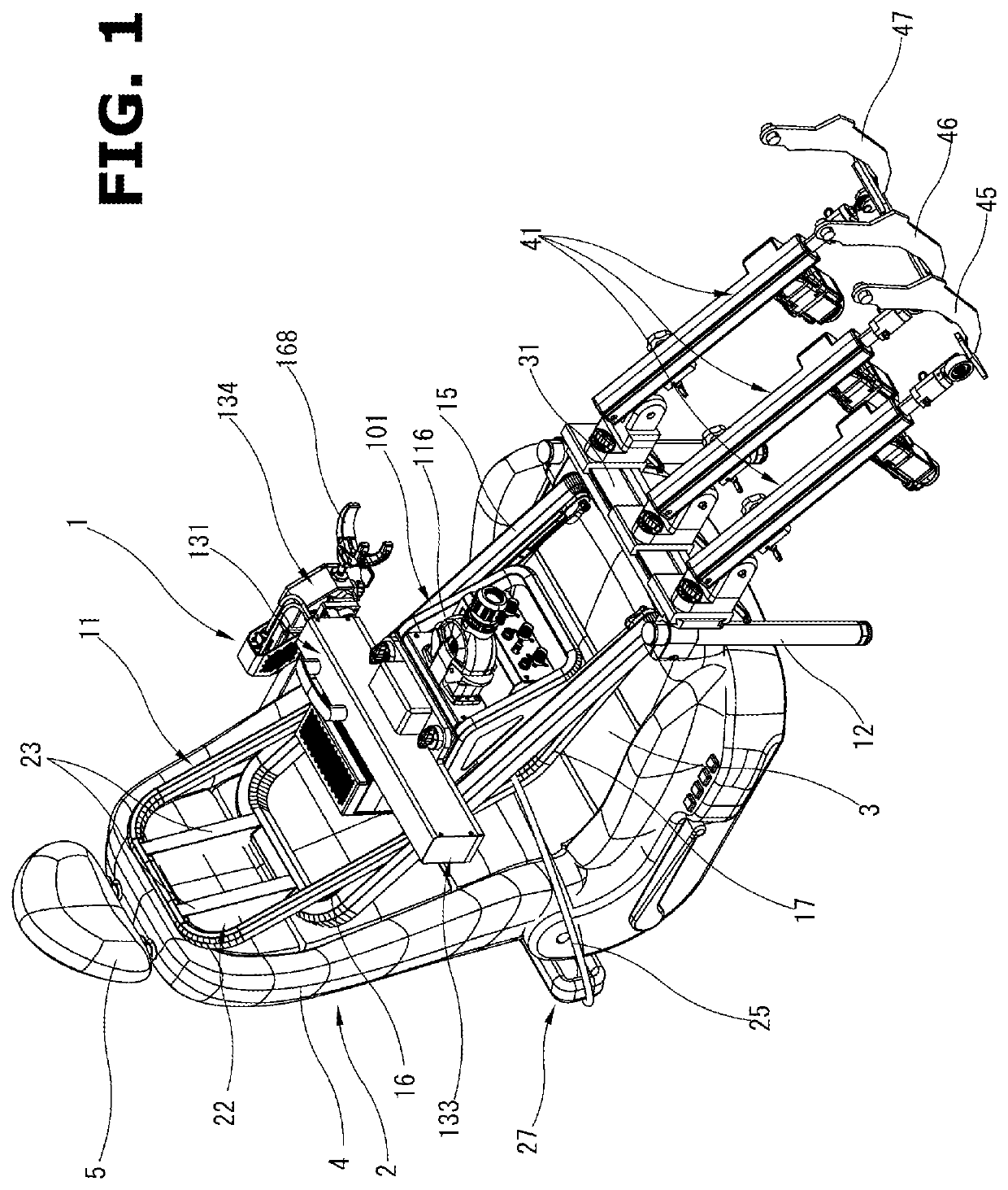 Support structure for automatic vehicle driving device