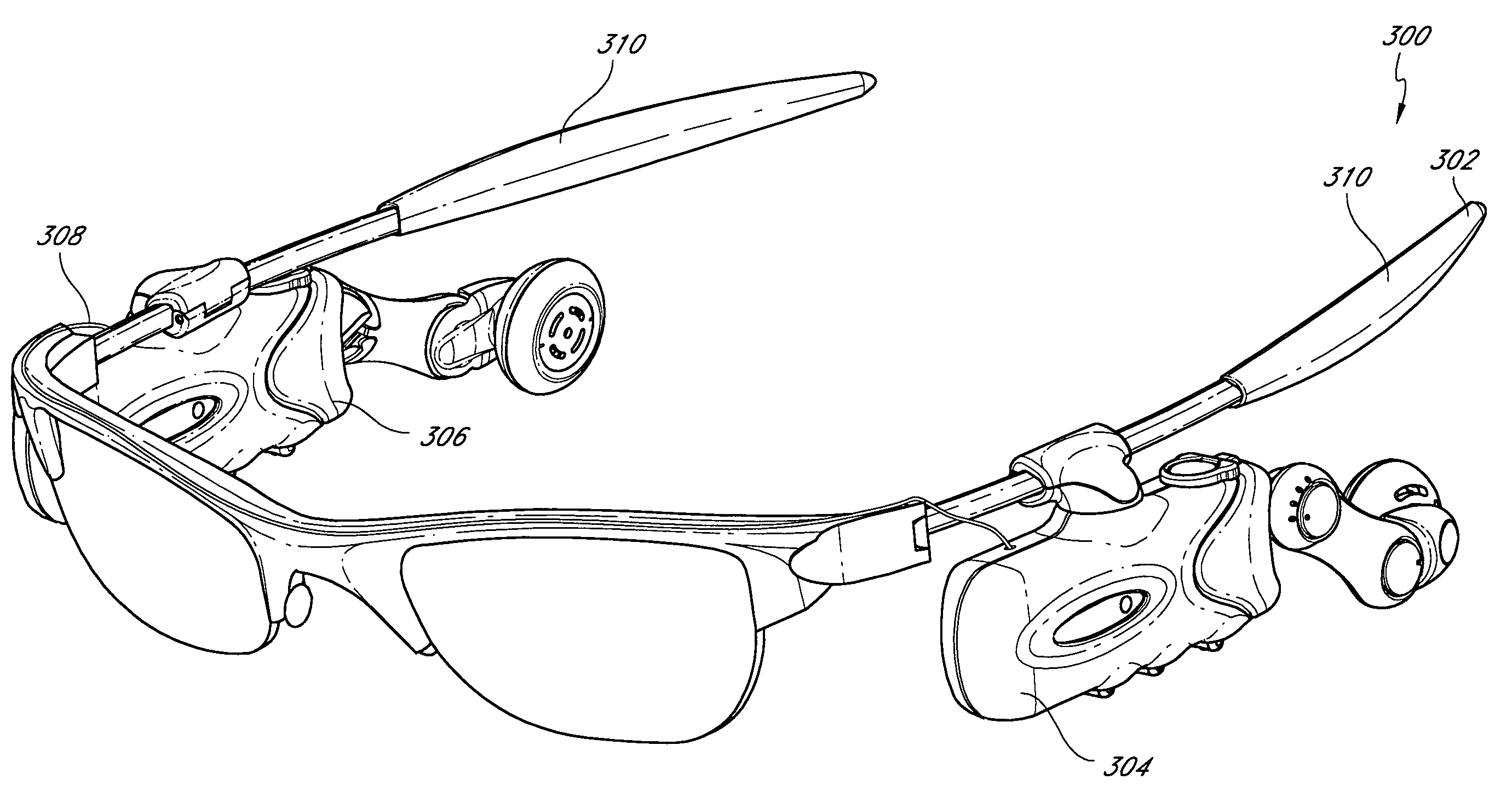 Eyeglasses with detachable adjustable electronics module